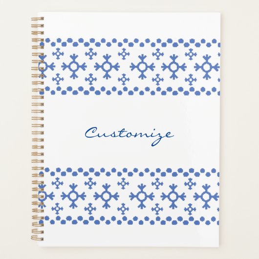 Niedliche Blaue Schneeflocken Muster Thunder_Cove Planer (Vorderseite)