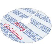 Niedliche Blaue Schneeflocken Muster Thunder_Cove Polyester Weihnachtsbaumdecke (Schrägansicht)