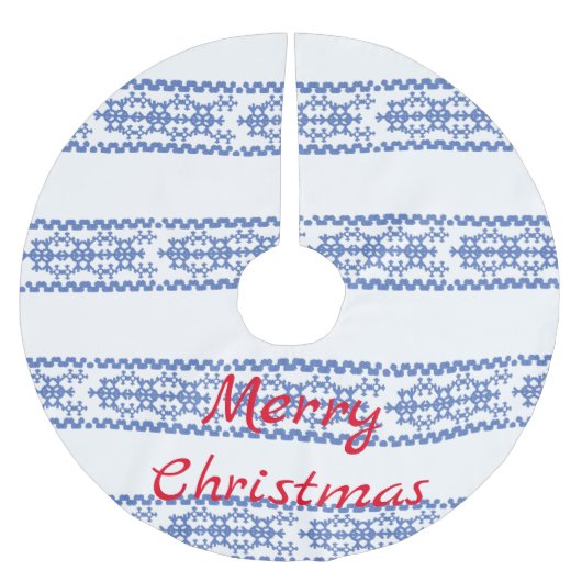 Niedliche Blaue Schneeflocken Muster Thunder_Cove Polyester Weihnachtsbaumdecke (Vorderseite)