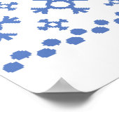 Niedliche Blaue Schneeflocken Muster Thunder_Cove Poster (Ecke)