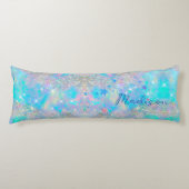 Niedliche blaue Sterne Glitzer Monogramm Seitenschläferkissen (Vorderseite)