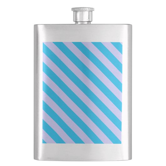 Niedliche blaue Streifen Flachmann (Vorderseite)