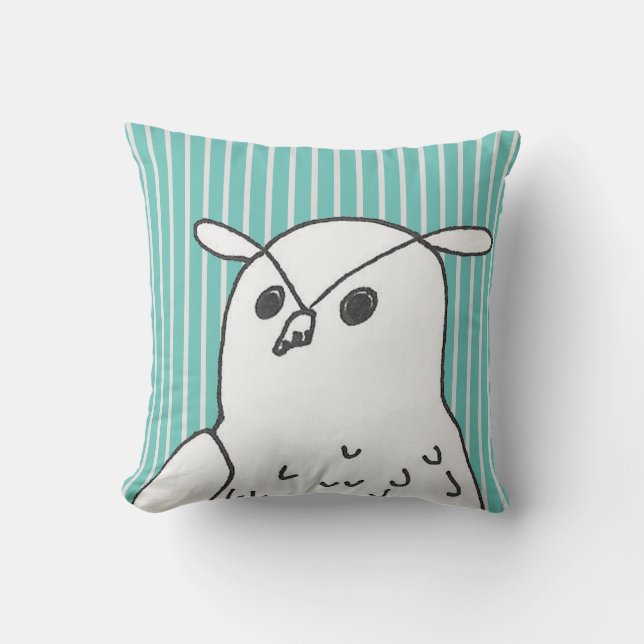 Niedliche blaue Streifen Kissen (Vorderseite)