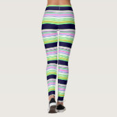 Niedliche blaue Streifen Leggings (Rückseite)