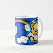 Niedliche blaue Teddybärn-Engels-Tasse Kaffeetasse (VorderseiteRechts)