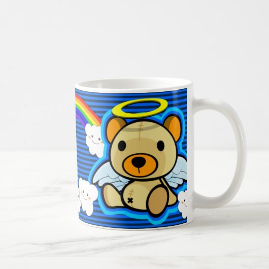 Niedliche blaue Teddybärn-Engels-Tasse Kaffeetasse (Rechts)