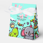 Niedliche blaue Tierdoodles Geschenkschachtel (Vorderseite)