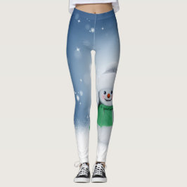 Niedliche blaue u. weiße SnowmanLeggins Leggings