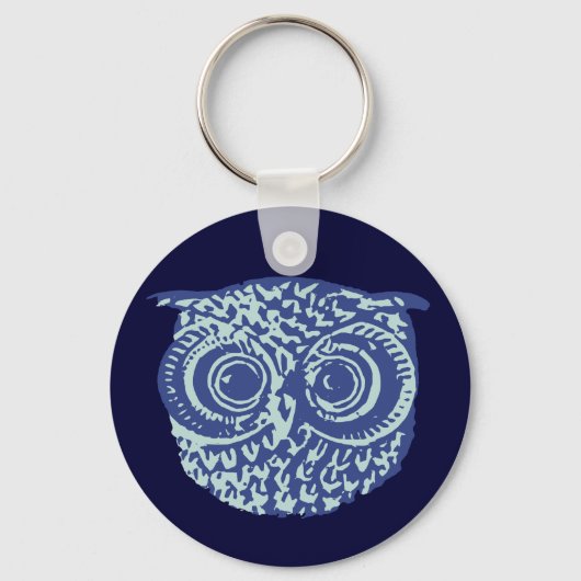 Niedliche Blaue Uhu Schlüsselanhänger (Vorderseite)