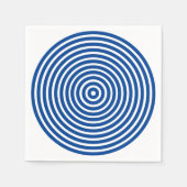 Niedliche, blaue und weiße, kreisförmige Streifen Serviette (Vorderseite)