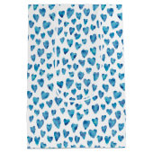 Niedliche Blaue Valentine Liebe Herzmuster Mittlere Geschenktüte (Rückseite)