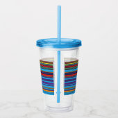 Niedliche blaue violette Streifen Acryltrinkbecher (Rechts)