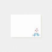 Niedliche blaue Vögel tun Nachnotizen Post-it Klebezettel (Vorderseite)