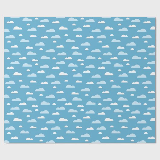 Niedliche Blaue Wolken und Himmel Geschenkpapier (Flach)