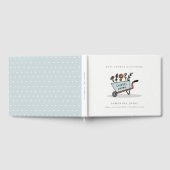 Niedliche Blauer Blumenkartentoiletten-Babydusche Gästebuch (Voll)