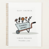 Niedliche Blauer Blumenkartentoiletten-Babydusche Planer (Vorderseite)