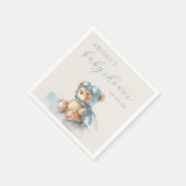 Niedliche Blauer Teddybär Kinderdusche Serviette (Ecke)