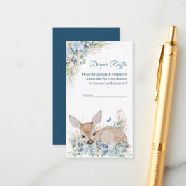 Niedliche Blauer und Beige Blütendusche Begleitkarte