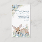 Niedliche Blauer und Beige Blütendusche Begleitkarte (Vorderseite)