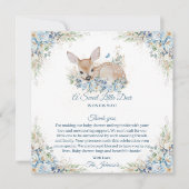 Niedliche Blauer und Beige Blütendusche Dankeskarte (Vorderseite)