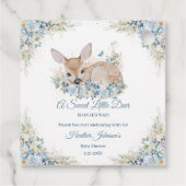 Niedliche Blauer und Beige Blütendusche Geschenkanhänger (Rückseite)