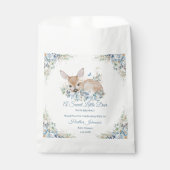 Niedliche Blauer und Beige Blütendusche Geschenktütchen (Vorderseite)