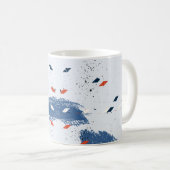Niedliche Blauer und Roter Pinselstrich, Bindestri Kaffeetasse (VorderseiteRechts)