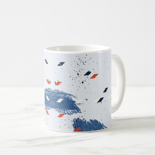 Niedliche Blauer und Roter Pinselstrich, Bindestri Kaffeetasse (VorderseiteRechts)