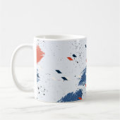 Niedliche Blauer und Roter Pinselstrich, Bindestri Kaffeetasse (Links)