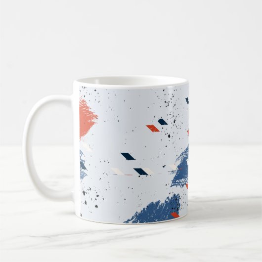 Niedliche Blauer und Roter Pinselstrich, Bindestri Kaffeetasse (Links)