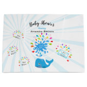 Niedliche Blauer Whale bunt Jungen Babydusche per  Große Geschenktüte (Vorderseite)