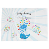 Niedliche Blauer Whale bunt Jungen Babydusche per Große Geschenktüte (Rückseite)