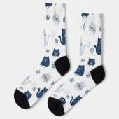 Niedliche Blaukatzen Socken (Linkes Detail)