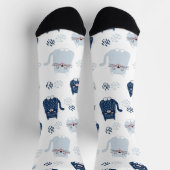 Niedliche Blaukatzen Socken (Oben)