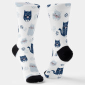 Niedliche Blaukatzen Socken (Gewinkelt)