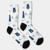Niedliche Blaukatzen Socken (Rechts)