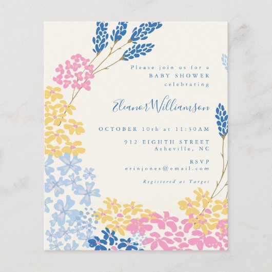 Niedliche Blautöne Kinderdusche einladen (Vorderseite)