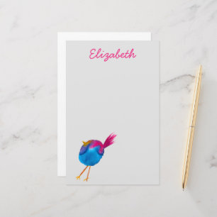 Niedliche Blauvogelwasserfarbe Briefpapier