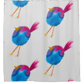 Niedliche Blauvogelwasserfarbe Duschvorhang (Vorderseite)