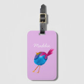 Niedliche Blauvogelwasserfarbe Gepäckanhänger (Vorderseite Vertikal)