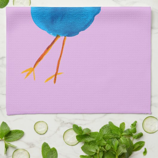 Niedliche Blauvogelwasserfarbe Geschirrtuch (Gefaltet)