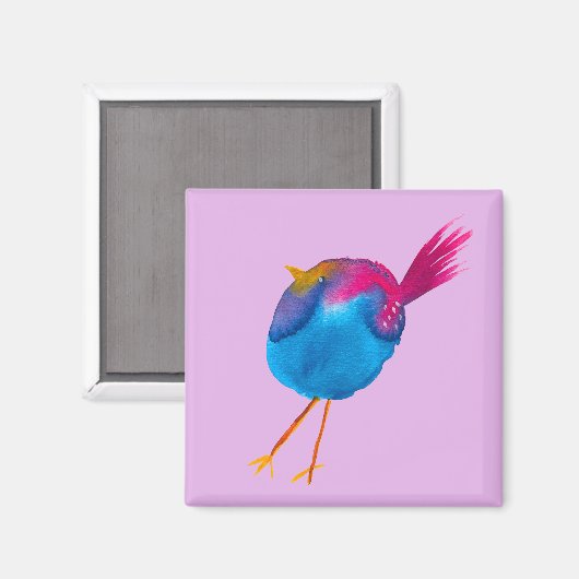 Niedliche Blauvogelwasserfarbe Magnet (Vorderseite/Rückseite)