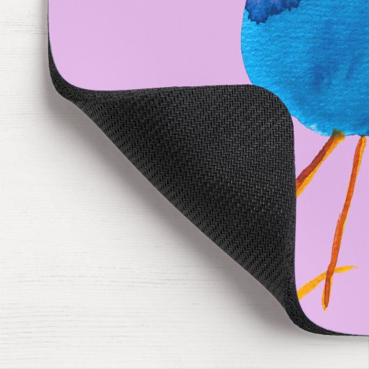 Niedliche Blauvogelwasserfarbe Mousepad (Ecke)