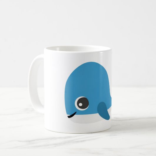 Niedliche Blauwal-Tasse Kaffeetasse (Vorderseite Links)