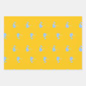 Niedliche Blauwale auf Orange Geschenkpapier Set (Vorderseite 2)