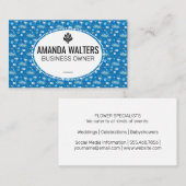 Niedliche blauweiße Blume Visitenkarte (Vorne/Hinten)
