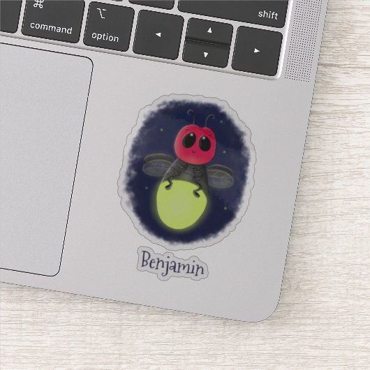 Niedliche Blitzfehler-Firefrefly-Cartoon-Abbildung Aufkleber (Detail)