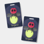 Niedliche Blitzfehler-Firefrefly-Cartoon-Abbildung Ausweis (Vorder- & Rückseite)