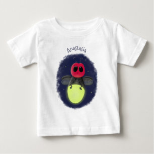 Niedliche Blitzfehler-Firefrefly-Cartoon-Abbildung Baby T-shirt