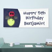 Niedliche Blitzfehler-Firefrefly-Cartoon-Abbildung Banner (Messe)